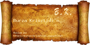 Burza Krisztián névjegykártya